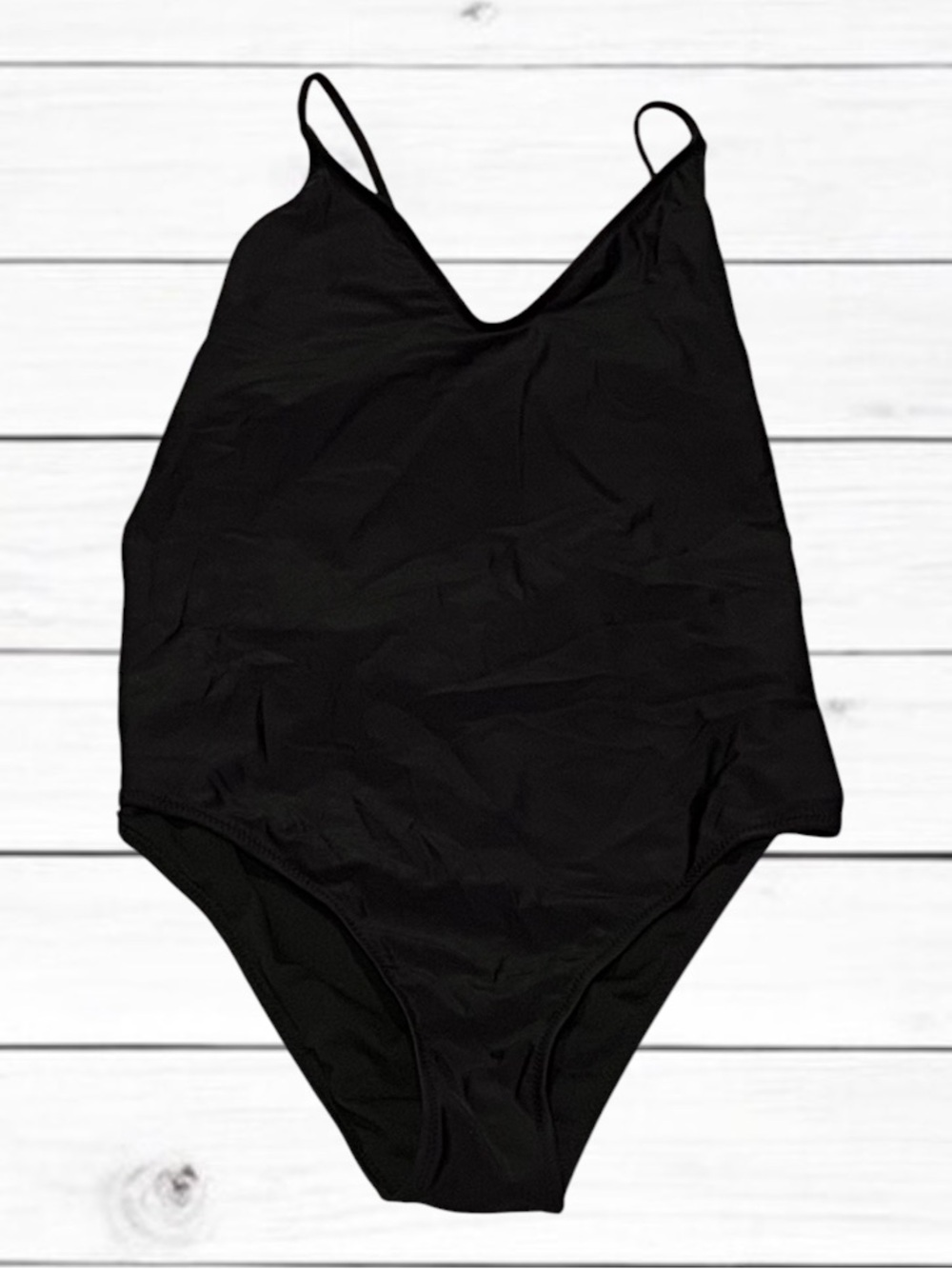 NEW Ekouaer Black Sweetheart Smocked Bodice One Piece Swimsuit Size Large